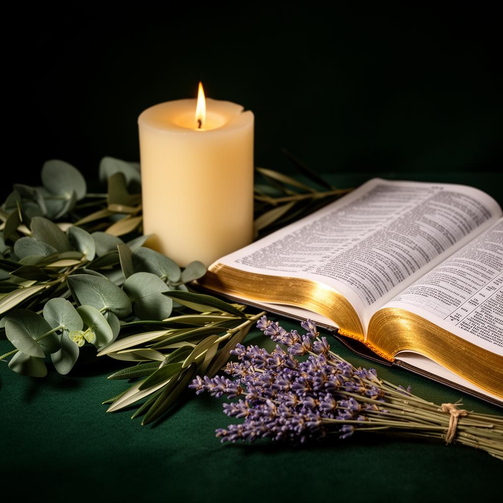 Candle and open Bible